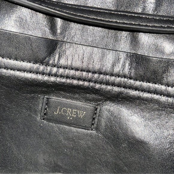 j. crew medium leopard pony hair blk leather cross body messenger bag - Picture 2 of 9